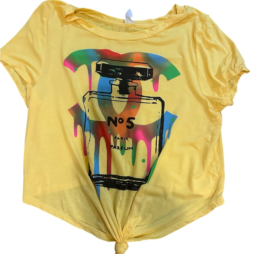 Hot Topic Yellow Perfume Graphic Tee